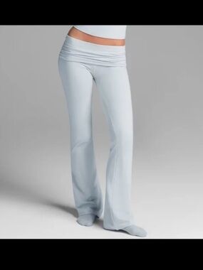 Skims Cotton Jersey Foldover Pant, Zen Blue, Small NWOT